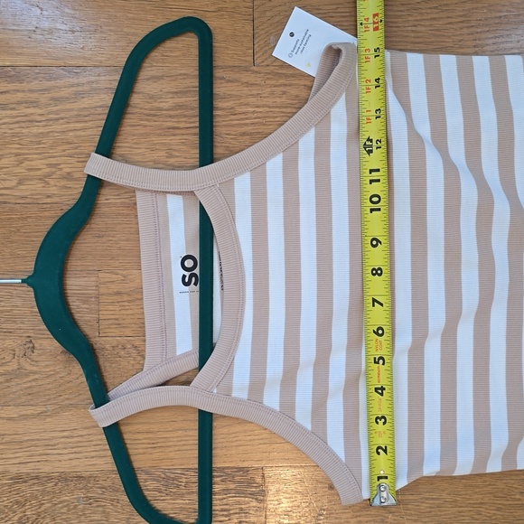 SO BRAND WOMENS JUNIOR SIZE TAN AND WHITE STRIPES TANK TOP SIZE LARGE - Picture 7 of 13